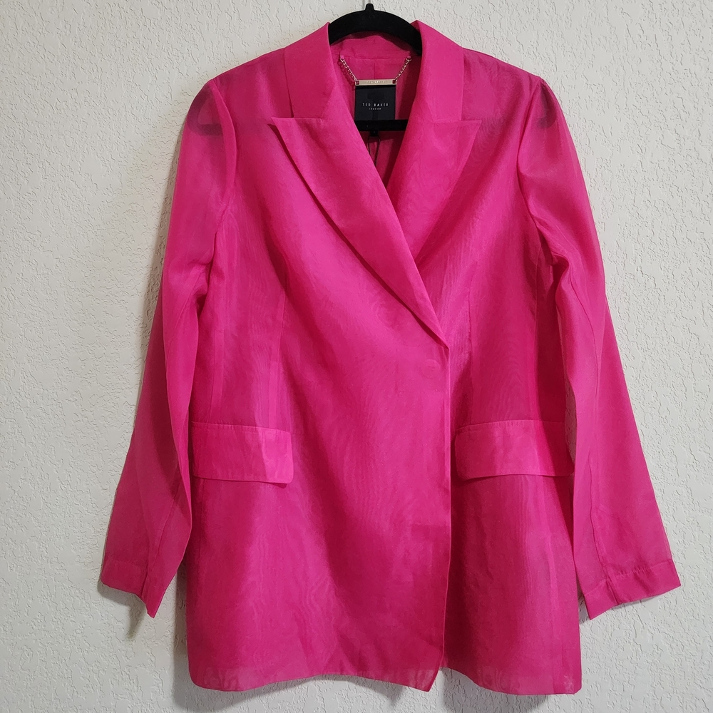 Ted Baker Yomu Organza Double Breasted Oversized Blazer